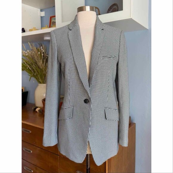 Rag & Bone Andre Black & White Check Houndstooth Blazer Jacket Size 4 - Picture 1 of 12
